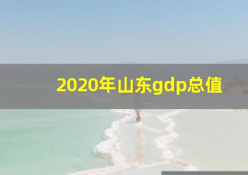 2020年山东gdp总值