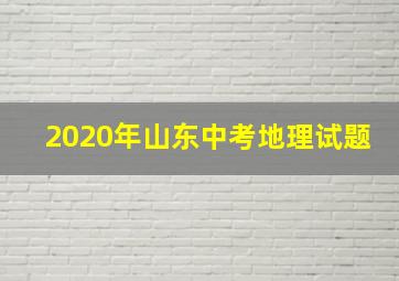 2020年山东中考地理试题