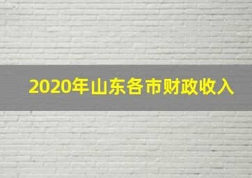 2020年山东各市财政收入