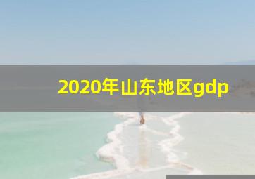 2020年山东地区gdp