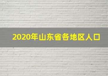 2020年山东省各地区人口