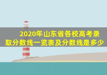 2020年山东省各校高考录取分数线一览表及分数线是多少