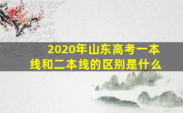 2020年山东高考一本线和二本线的区别是什么