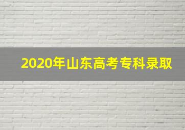 2020年山东高考专科录取