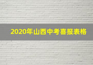 2020年山西中考喜报表格