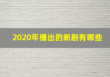 2020年播出的新剧有哪些