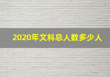 2020年文科总人数多少人