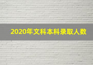 2020年文科本科录取人数