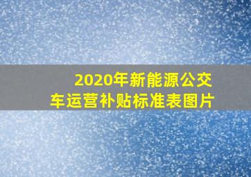 2020年新能源公交车运营补贴标准表图片