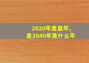 2020年是鼠年,是2040年是什么年