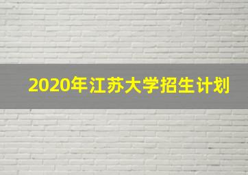 2020年江苏大学招生计划