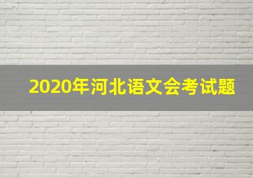 2020年河北语文会考试题