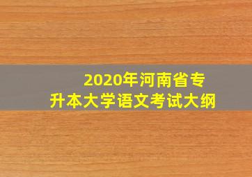 2020年河南省专升本大学语文考试大纲