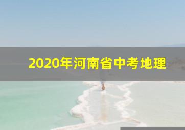 2020年河南省中考地理