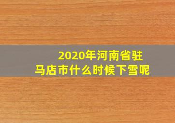 2020年河南省驻马店市什么时候下雪呢