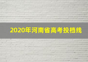 2020年河南省高考投档线