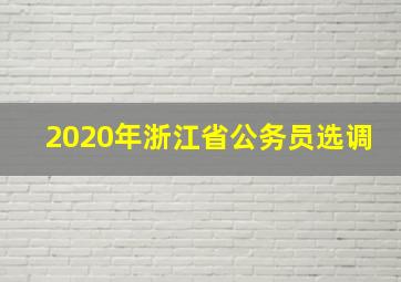 2020年浙江省公务员选调