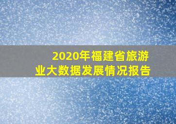 2020年福建省旅游业大数据发展情况报告