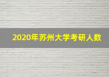 2020年苏州大学考研人数