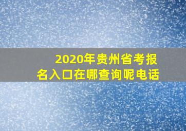 2020年贵州省考报名入口在哪查询呢电话