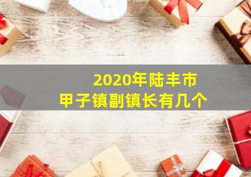 2020年陆丰市甲子镇副镇长有几个