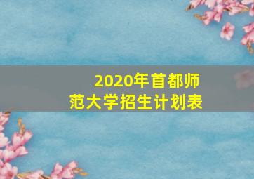 2020年首都师范大学招生计划表