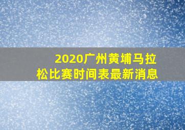 2020广州黄埔马拉松比赛时间表最新消息