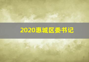 2020惠城区委书记