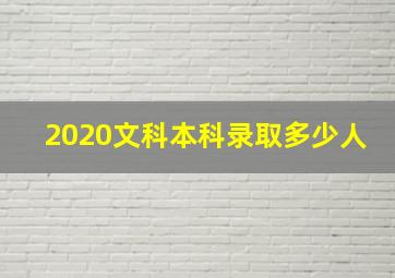 2020文科本科录取多少人