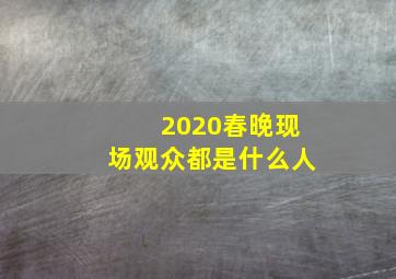 2020春晚现场观众都是什么人