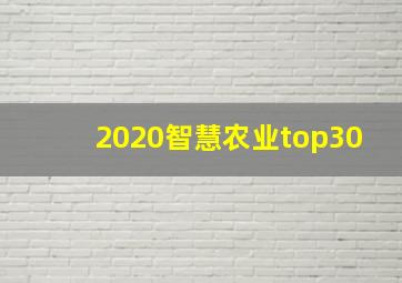 2020智慧农业top30