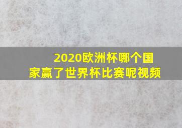 2020欧洲杯哪个国家赢了世界杯比赛呢视频