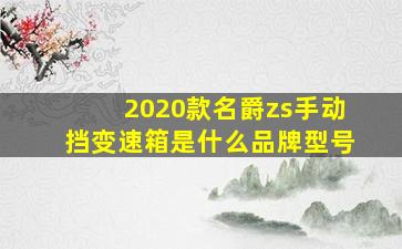 2020款名爵zs手动挡变速箱是什么品牌型号