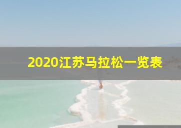 2020江苏马拉松一览表