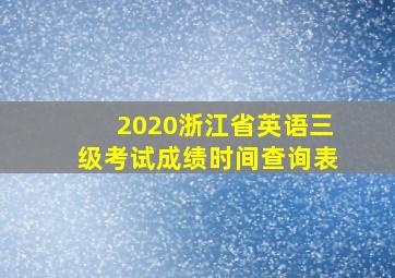 2020浙江省英语三级考试成绩时间查询表