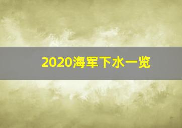 2020海军下水一览