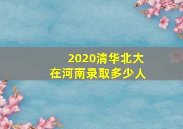 2020清华北大在河南录取多少人