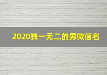 2020独一无二的男微信名