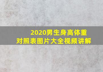 2020男生身高体重对照表图片大全视频讲解