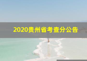 2020贵州省考查分公告