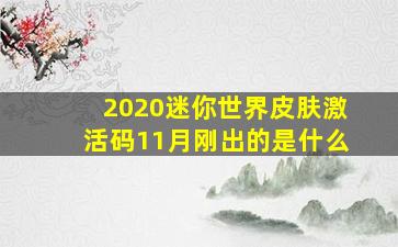 2020迷你世界皮肤激活码11月刚出的是什么