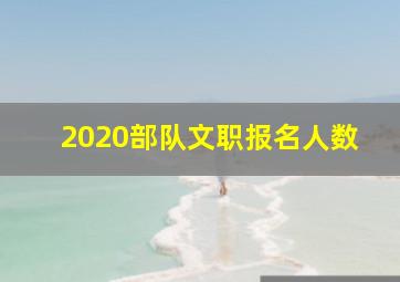 2020部队文职报名人数