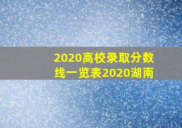 2020高校录取分数线一览表2020湖南