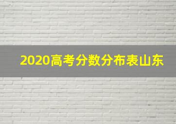 2020高考分数分布表山东