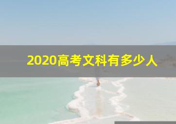 2020高考文科有多少人