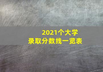 2021个大学录取分数线一览表