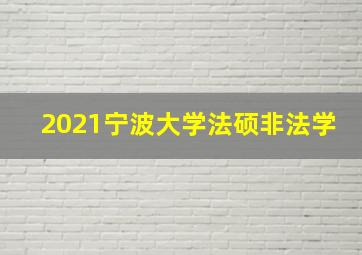 2021宁波大学法硕非法学