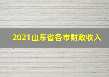 2021山东省各市财政收入