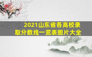 2021山东省各高校录取分数线一览表图片大全