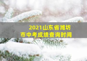 2021山东省潍坊市中考成绩查询时间